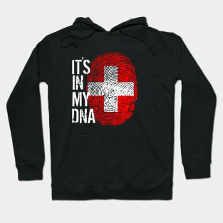 Switzerland Flag Fingerprint My Story DNA Swiss Hoodie